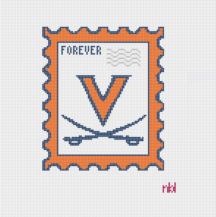 Virginia Stamp Needlepoint by Laura