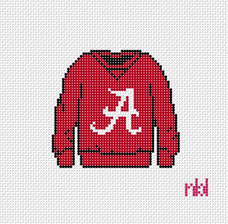 Alabama Sweatshirt Needlepoint Canvas- 14 mesh