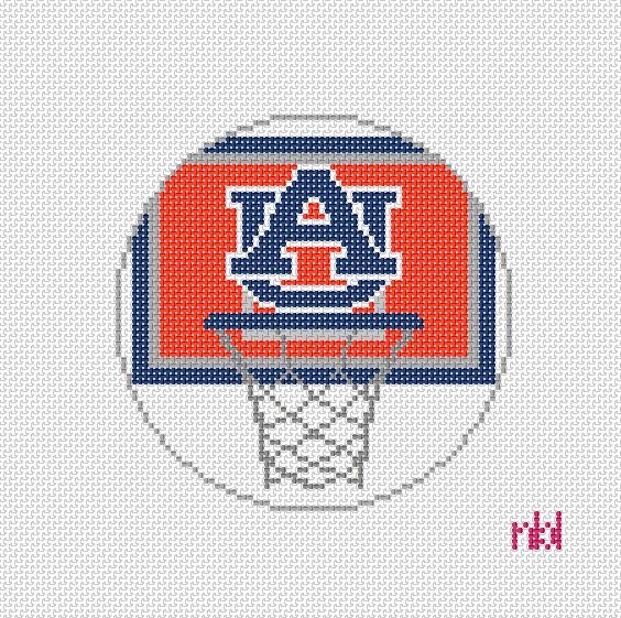 Auburn Basketball Net Needlepoint Canvas