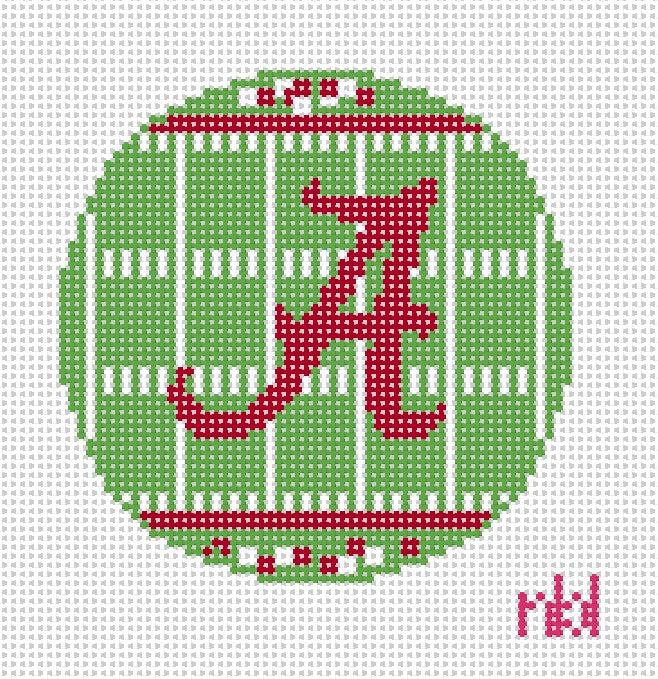 Alabama Football Field Round Canvas on 14 mesh