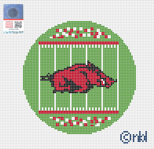 Arkansas Football Field Round Canvas