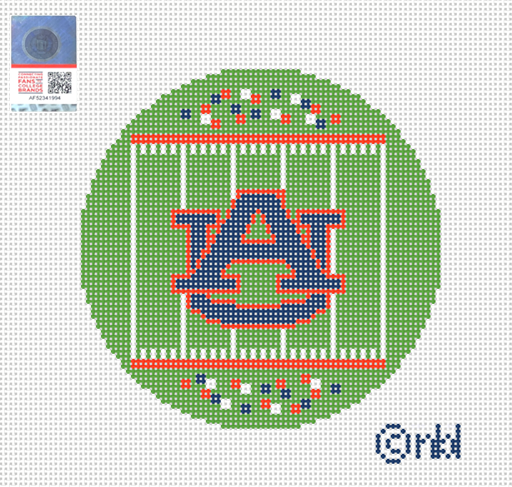 Auburn Football Field Round Canvas