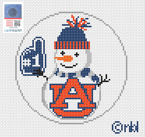 Auburn Snowman 4 inch round