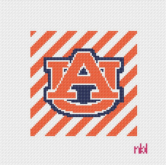 Auburn 4 inch striped square