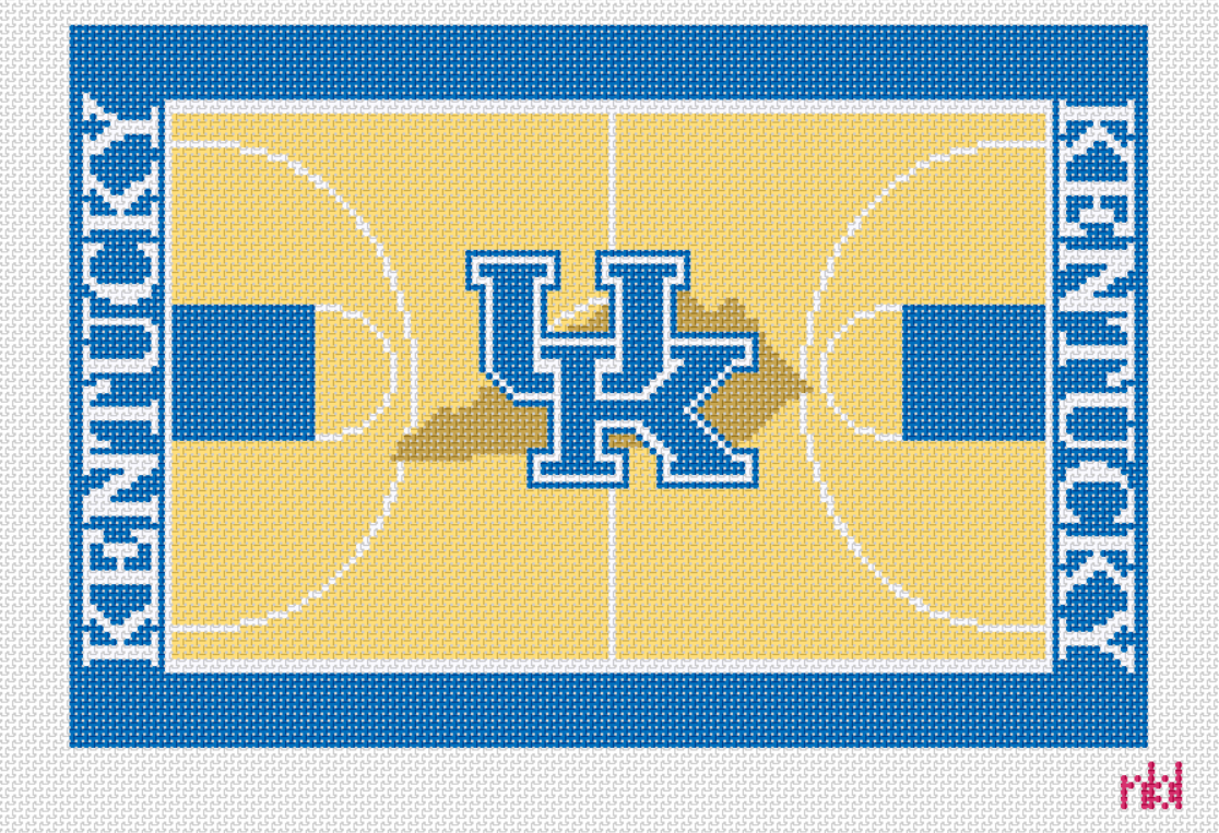 Uk Basketball Court Needlepoint Pillow