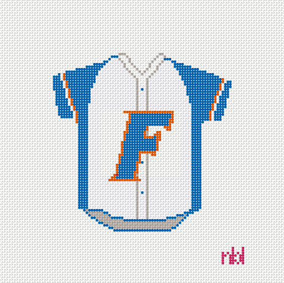 Florida Baseball Jersey Needlepoint Canvas