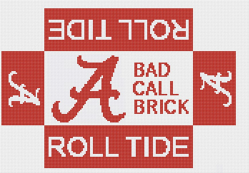 Alabama Bad Call Needlepoint Brick Cover