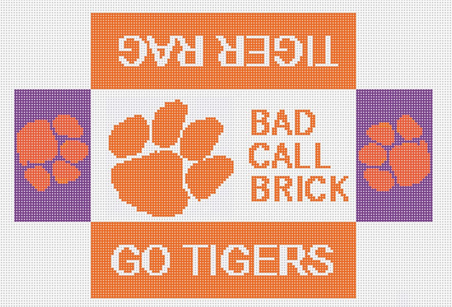 Clemson Bad Call Needlepoint Brick Cover