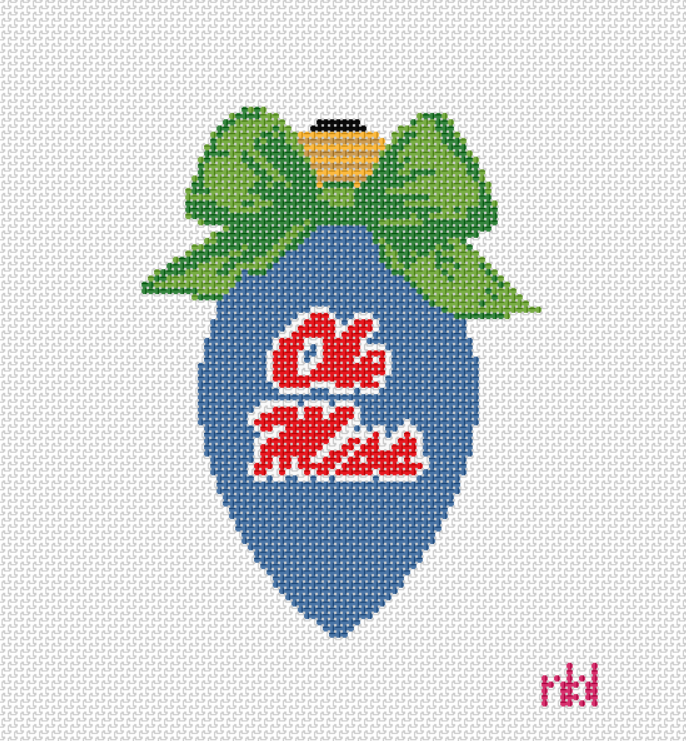 Ole Miss Christmas Bow Light Bulb Green