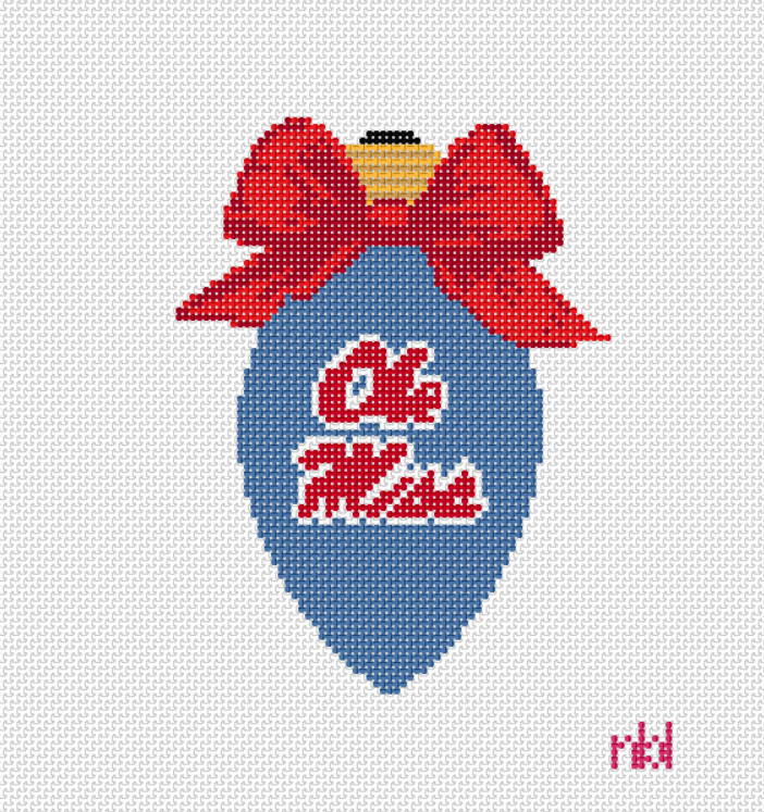 Ole Miss Christmas Bow Light Bulb Red