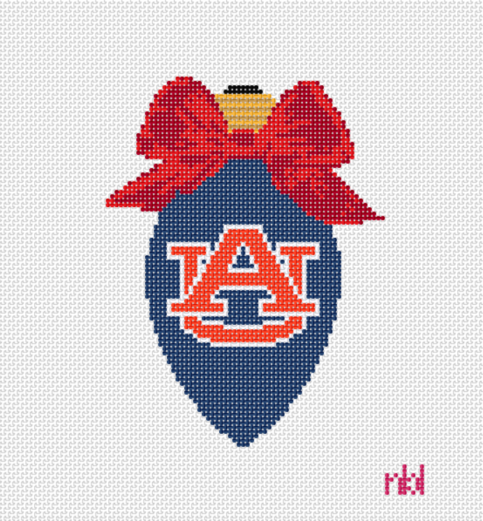 Auburn Christmas Bow Light Bulb Navy