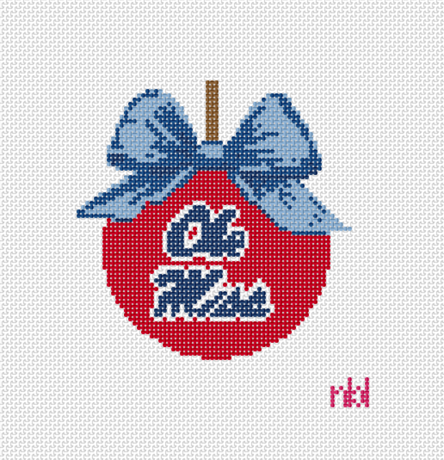 Ole Miss Christmas Bow Ornament