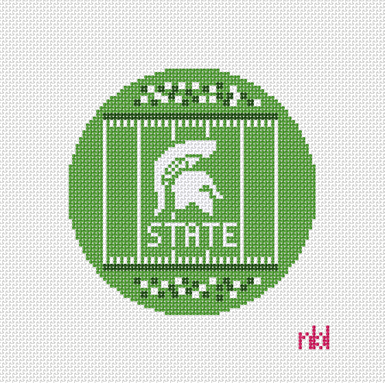 Michigan State Football Field Round Canvas