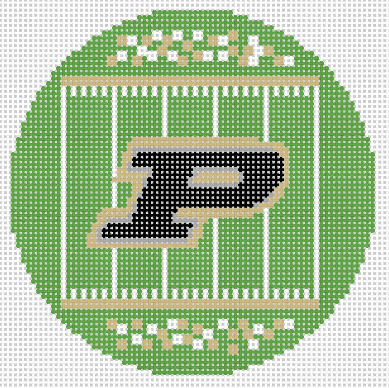 Purdue Football Field Round Canvas