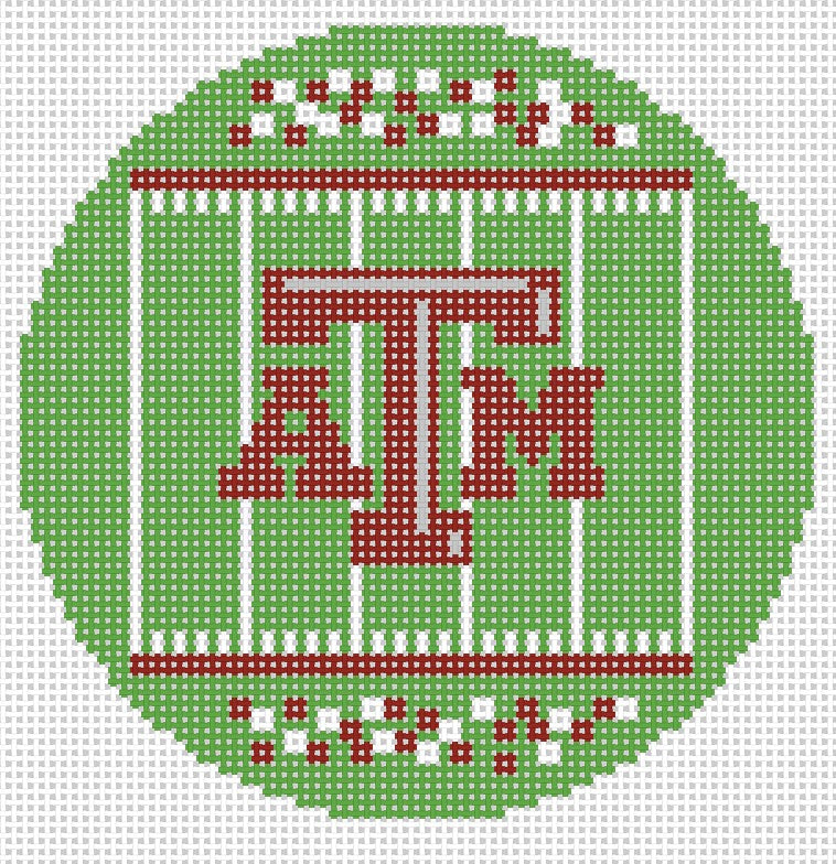 Texas A and M Football Field Round Canvas