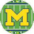 Michigan Football Field Round Canvas  on 14 mesh