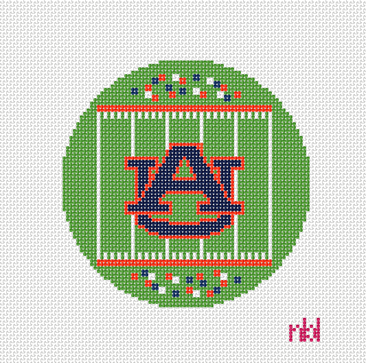 Auburn Football Field Round Canvas