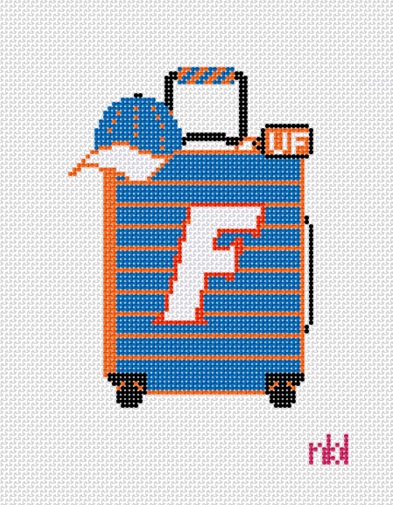 Florida Travel Suitcase Needlepoint Canvas