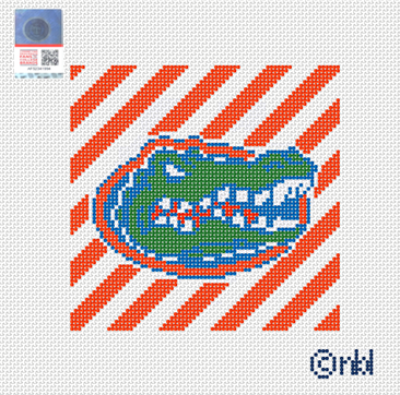 Florida Stripe Canvas- 4 inch square