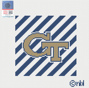 Georgia Tech 4 inch striped square