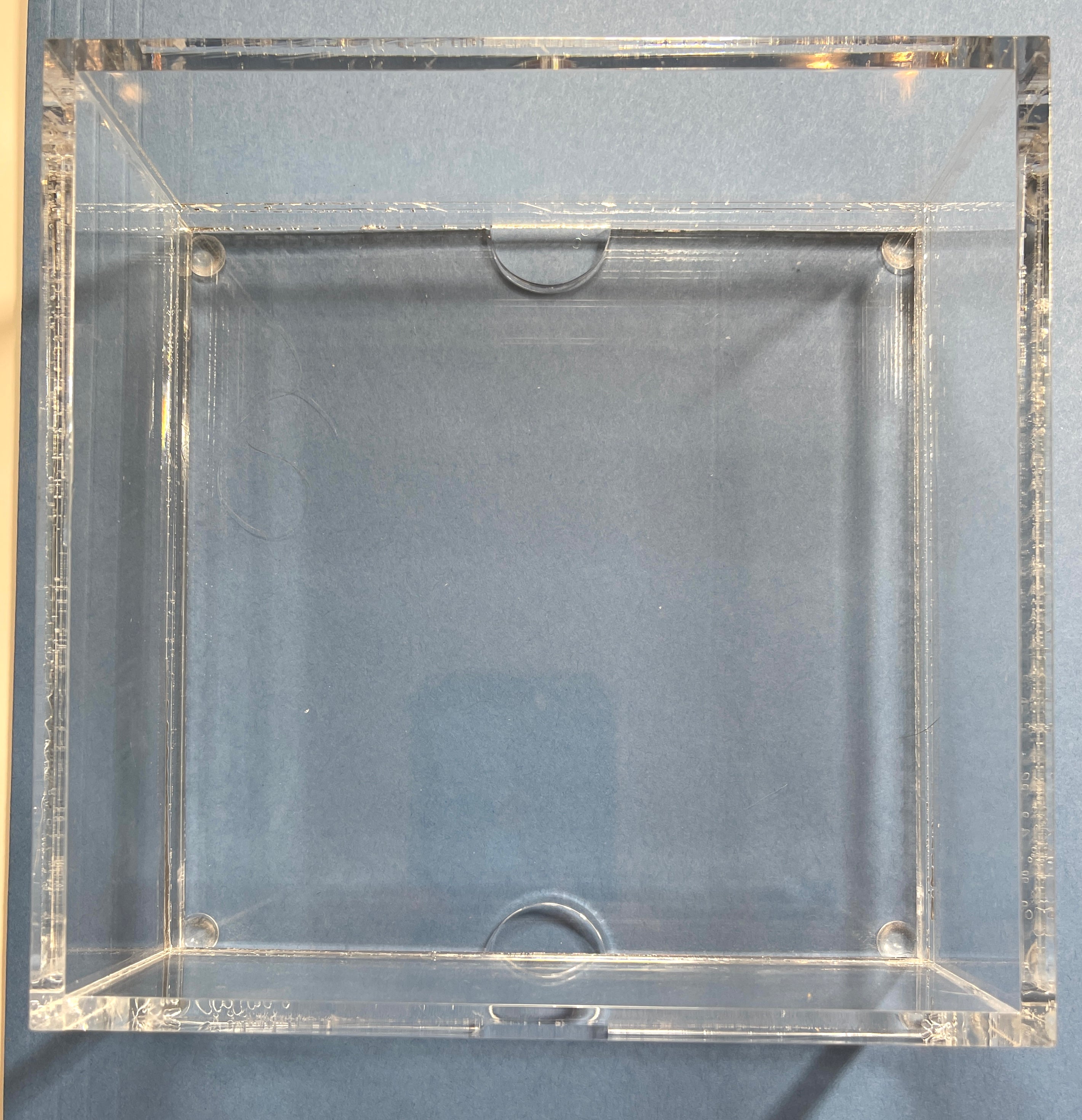 6 by 6 acrylic tray only with bottom opening