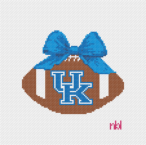 UK Football with bow needlepoint canvas