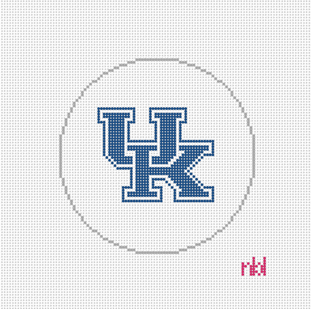 UK Logo Needlepoint canvas round