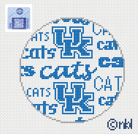 Kentucky Cats Round Needlepoint Canvas