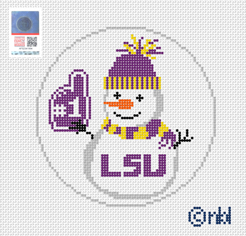 LSU Snowman 4 inch round