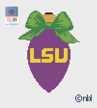 LSU Christmas Bow Light Bulb Green