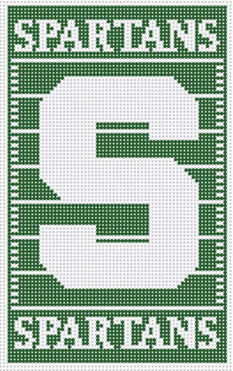 Michigan State Football Field Mini Flag Canvas