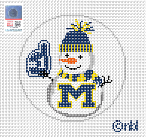 Michigan Snowman 4 inch round