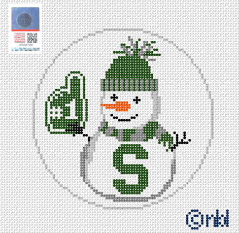 Michigan State Snowman 4 inch round