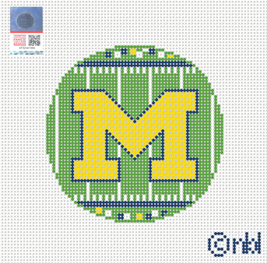 Michigan Football Field Round Canvas - 0