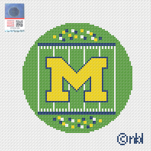 Michigan Football Field Round Canvas