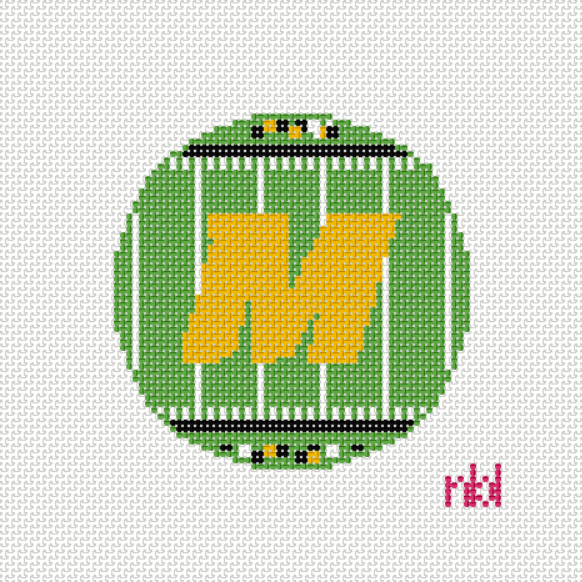 Mizzouri Football Field Round Canvas on 14 mesh