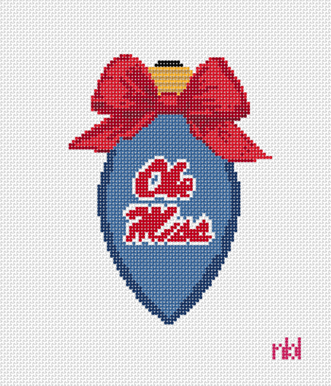 Ole Miss Christmas Bow Light Bulb