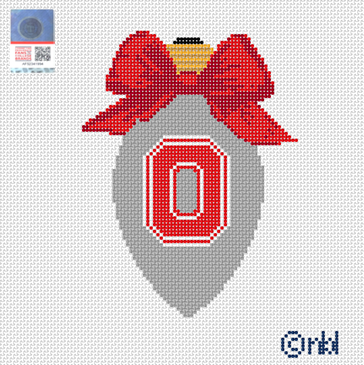 Ohio State Christmas Bow Light Bulb