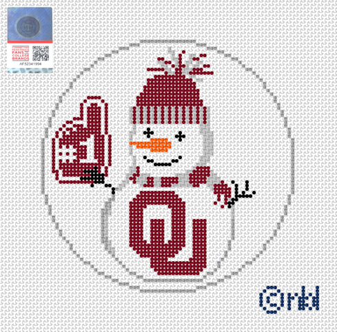 Oklahoma Snowman 4 inch round