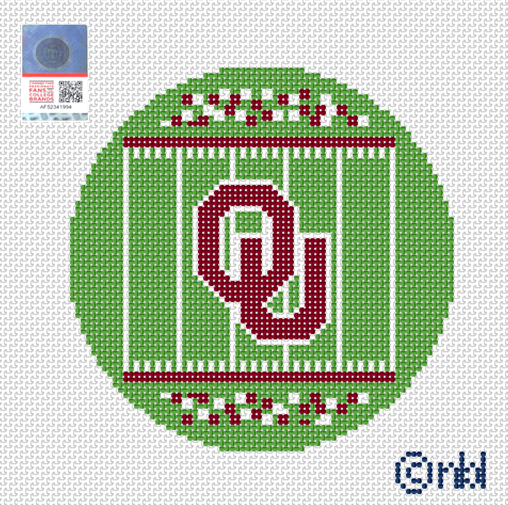 Oklahoma Football Field Round Canvas