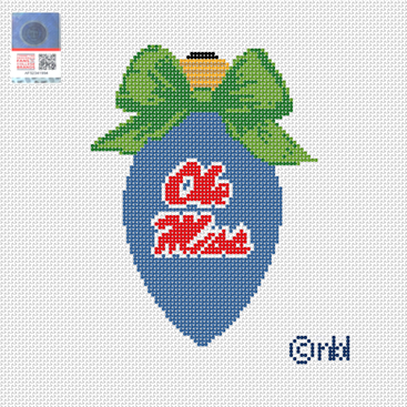 Ole Miss Christmas Bow Light Bulb