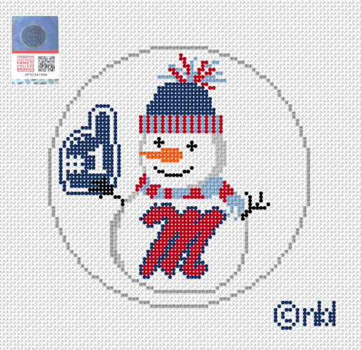 Ole Miss Snowman 4 inch round