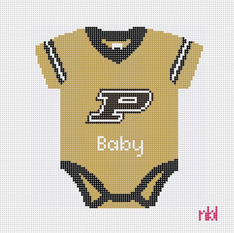 Purdue Baby Onesie - Needlepoint by Laura