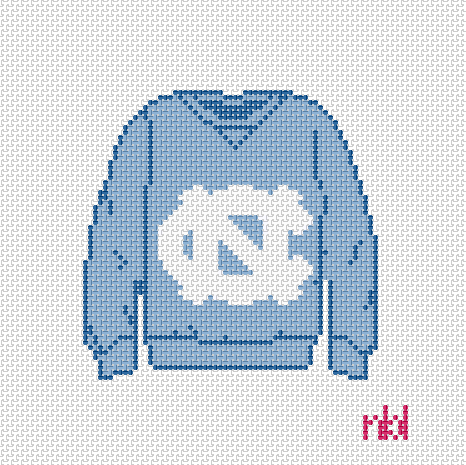 North Carolina Sweatshirt Needlepoint Canvas- Blue