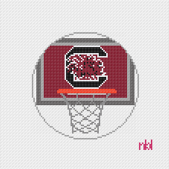 South Carolina Basketball Net Needlepoint Canvas