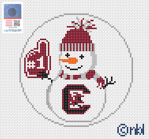 South Carolina Snowman 4 inch round