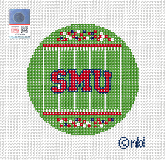 Southern Methodist University Football Field Round Canvas