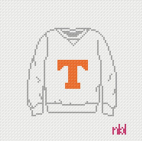 Tennessee Sweatshirt Needlepoint Canvas White