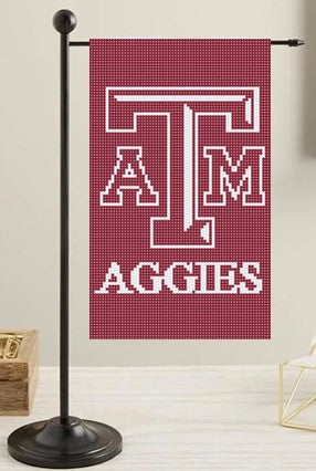 Texas A and M (TAMU) Mini Flag Kit | Needlepoint by Laura