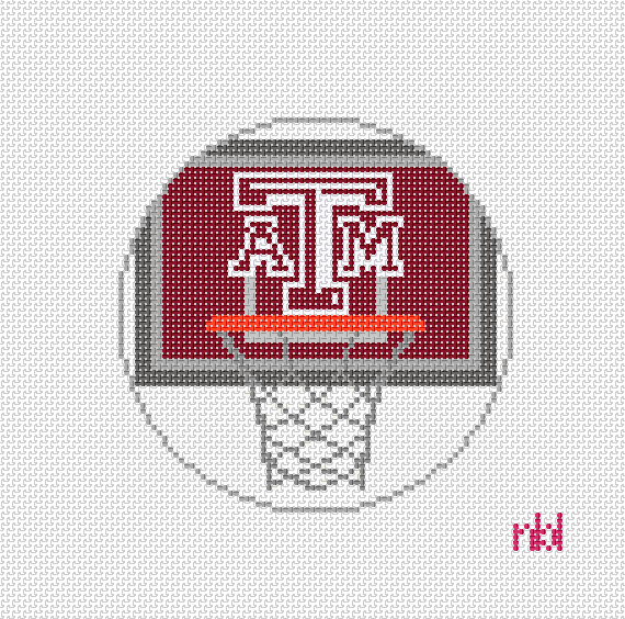 Texas A and M Basketball Net Needlepoint Canvas